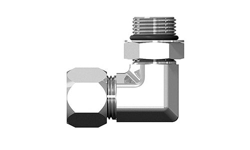 47515-06-06 - 3/8" Flareless x 3/8" ORB Male (#6 Thread) 90Â° Tube Compression Fittings (081863)