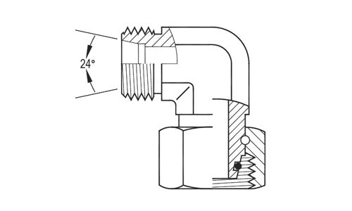 5360L-06 | 06 mm tube (M12x1.5 thread) 90Â° Female DIN Swivel Elbow (090521)