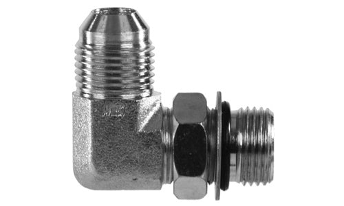 6801-16-14 - 90 ข้องอ, 1" JIC (1 5/16"-12 เกลียว) x 7/8" ORB ข้อต่อไฮดรอลิกตัวผู้ (080964)