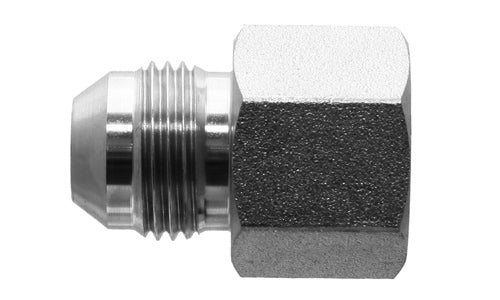 9022F-08-18 - 1/2" Male JIC x M18x1.5 Female Metric ORFS (Solid)- Steel Hydraulic Adapters (089392)