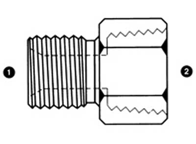 9235-10-04 - M10x1 Male Metric x 1/4" Female NPTF - Steel Hydraulic Adapters (089554)