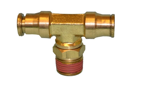 B-31172S-08-08-08 | Brass 1/2" Push-In x 1/2" Male NPTF Swivel Branch Tee (092924)