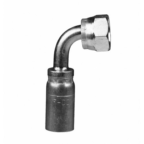 FDINHX90-04-16 - 1/4" Hose x M16x1.5 DIN Heavy Universal Seat Female Swivel, 90Â° crimp fitting (083065)