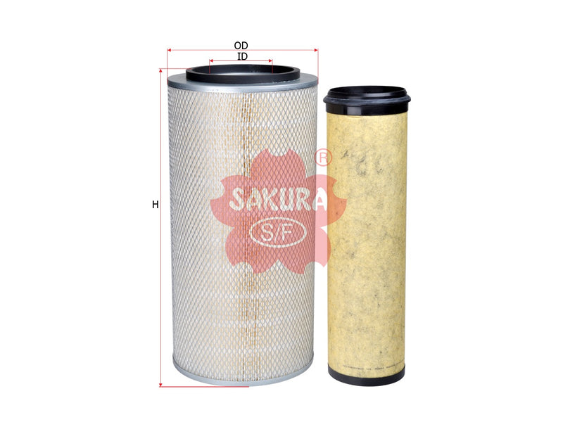 ไส้กรองอากาศ(ไส้กรอง) SAKURA, 2165056+4144966, A-6304-S, JOHN DEERE (127303)