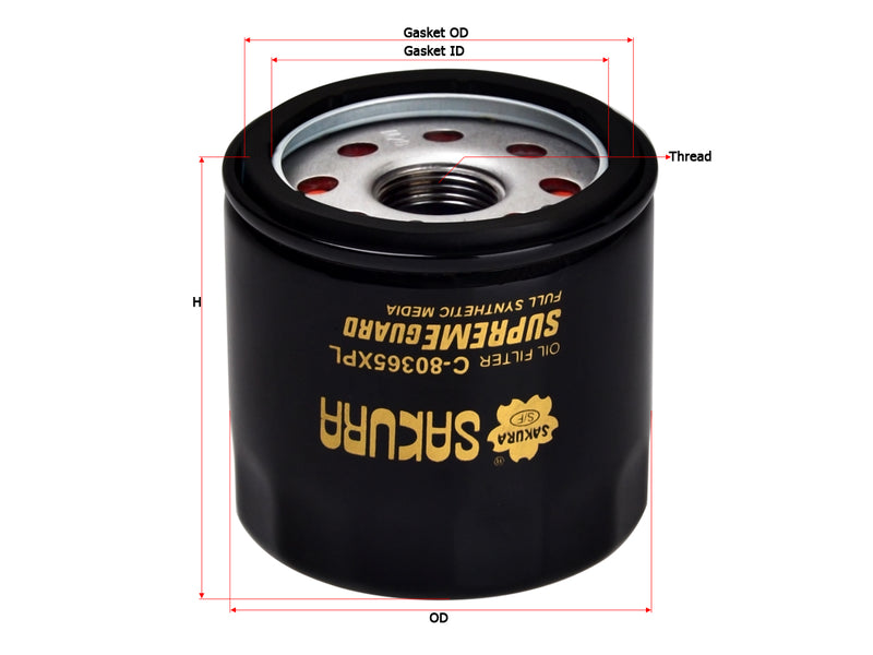 SAKURA,, Oil Filter (Spin-On), 15208-KA000, C-80365XPL, MITSUBISHI