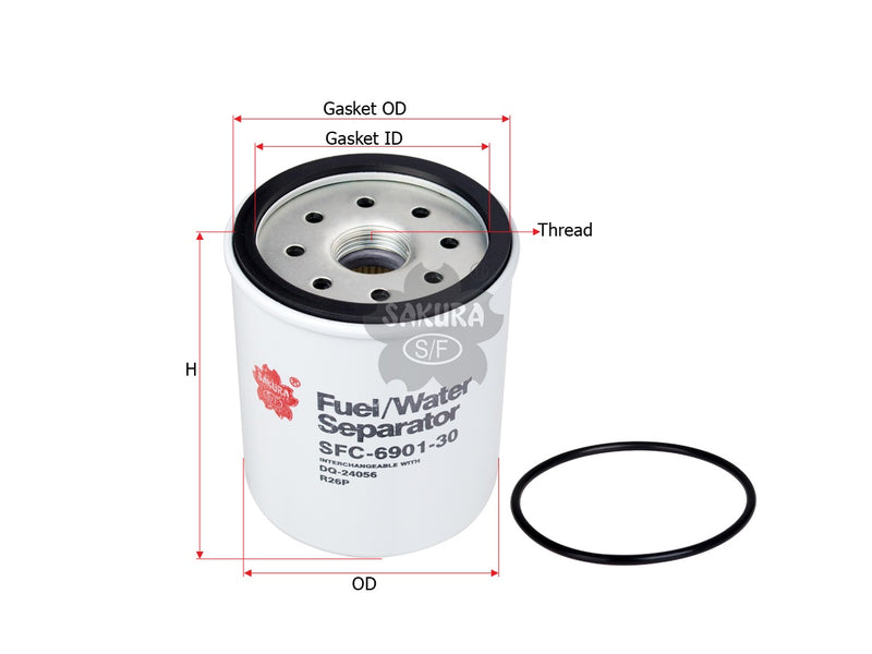 Fuel/Water Separator (Spin-On), SAKURA, AT-81478, SFC-6901-30, FORD (126733)